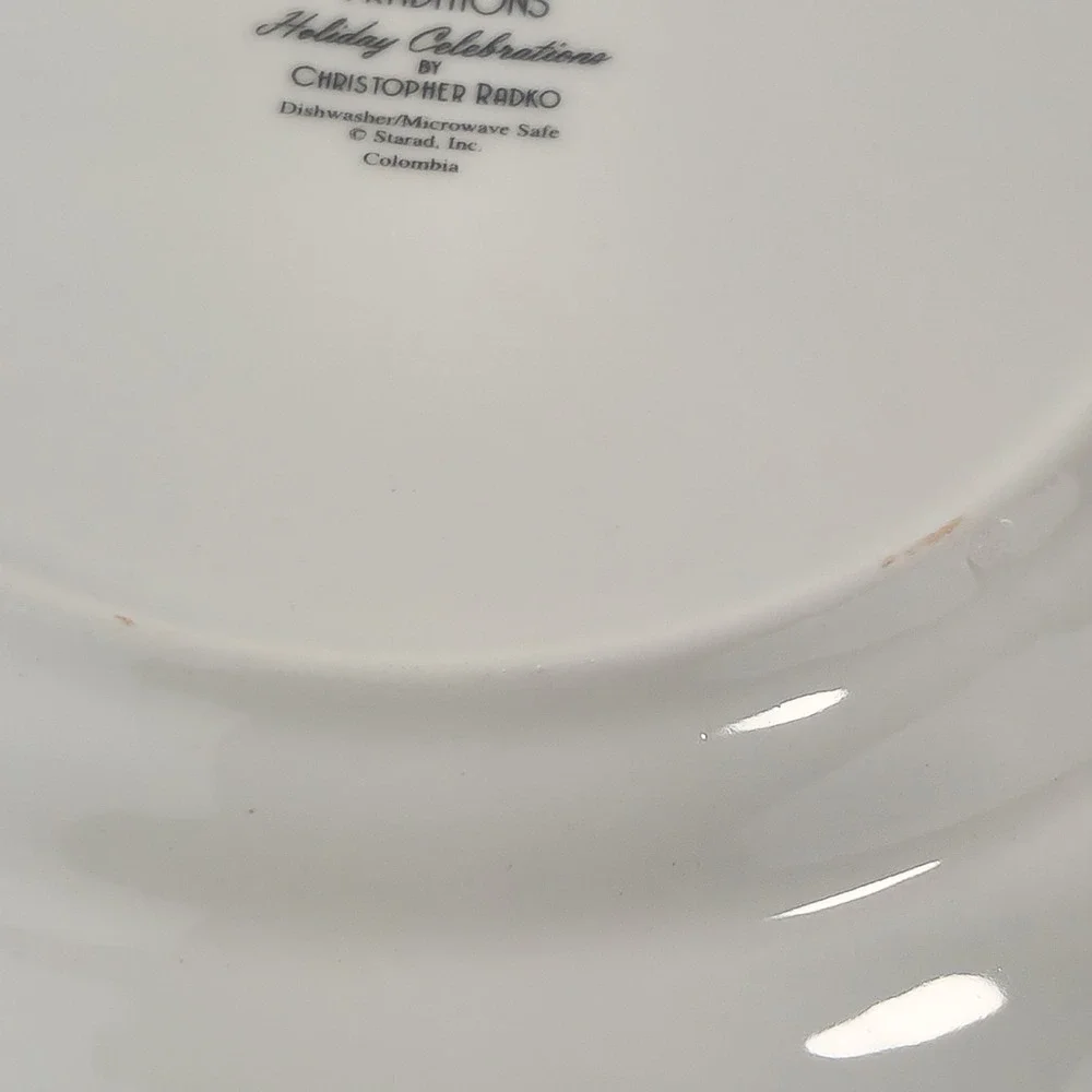Christopher Radko Holiday Celebrations Salad Plates Set of 4 NIB Christmas